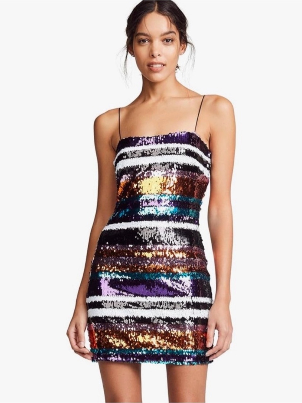 Likely Multicolor Sequin Striped Mini Dress